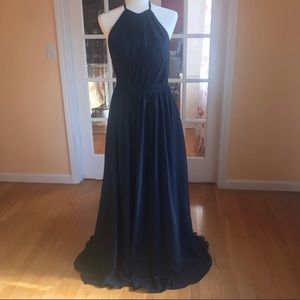 NWOT sexy backless midnight blue Prom dress